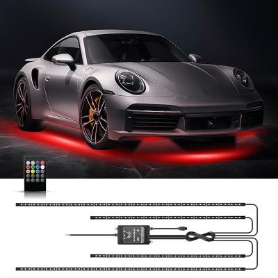 China Automobile App Control Car Accessories Interior Decorate Atmosphere 12V RGB LED Fiber Car Led Strips Ambient Light for sale