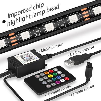 China Automobile Lamp Cold Light Atmosphere Lamp RGB LED Atmosphere Lamps 12V Remote Control Car Interior Light Strip for sale