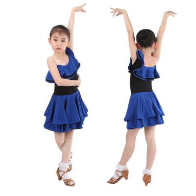 China A new shoulder design! Kids Girls One Shoulder Performance Latin Dance Dress for sale