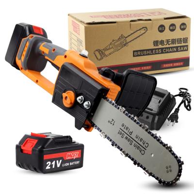 China 12 Inch Lithium Chainsaw 21V Rechargeable Cordless Electric Chainsaws Adjustable Handles Size Kilometer Garden Tools for sale