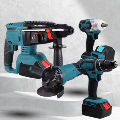 China Durable+Portable+Comfortable Handle Kilometer Wholesale Price Multifunctional Drill 18V Cordless Combo Kits Electric Brushless Power Tool Set for sale