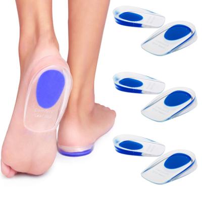 China Heel Pads Heel Cups Shoes Pads Silicone Gel Feet Cushion Half Foot Care Split Heel Pain Relief HA00432 for sale