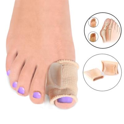 China Toe Corrector Gel Toe Separators Hammer Bunion To Cover Toe Fabric Toe Spacers With Soft Gel Liner For Hallux Valgus HA00554 for sale