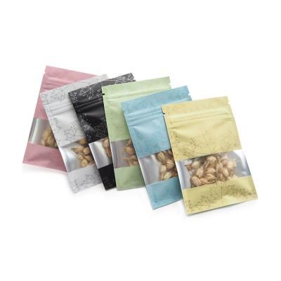 China Moisture Proof Colorful Clear Window Smell Proof Aluminum Foil Bag Transparent Ziplock Matte Sample Small Loose for sale