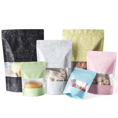 China Window Moisture Proof Clear Matte Stand Up Smell Proof Food Packaging Ziplock Bag for sale