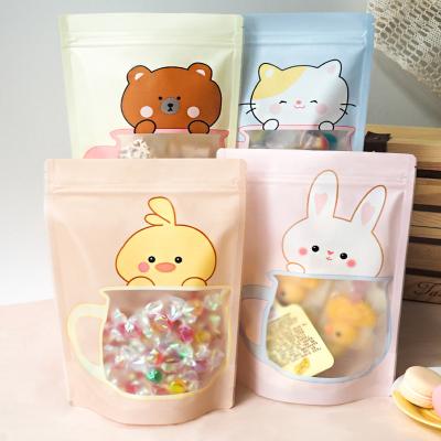 China Small Catoon Moisture Proof Sample Snack Delicacy Zipper Lock Bags Candy Cake Cookies Macarons Package for sale