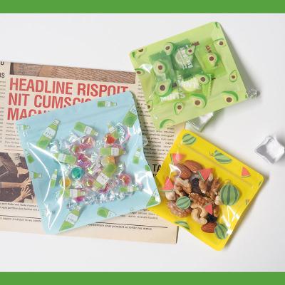 China Cute Resealable Cartoon Zip Lock Moisture Proof Candy Bag With Clear Front 2 Buyers for sale