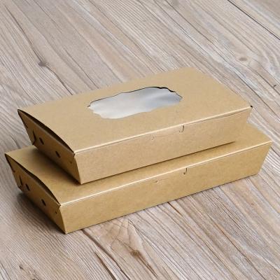 China Sandwich Craft Handmade Reusable Paper Box With Front Window Sushi Container Clear for sale