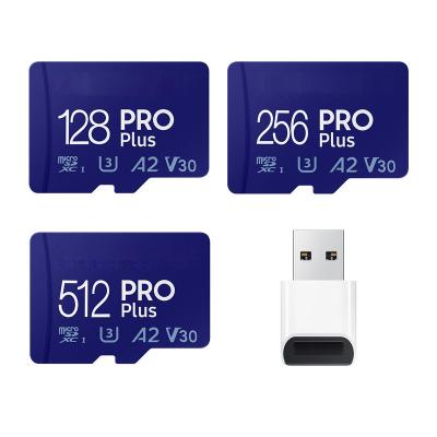 China Blue color 100% original Plastic PRO plus 128GB 256GB 512GB TF PRO memory card plus mini memory card for sale