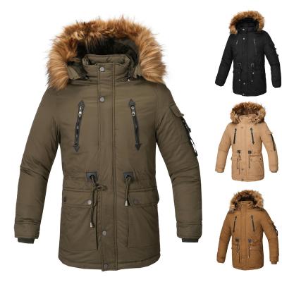 China Street Fur Collar Long Thick Warm Windproof Coats Men's Casual Anorak Keep Warm Winter Jackets 4XL Jacket for sale