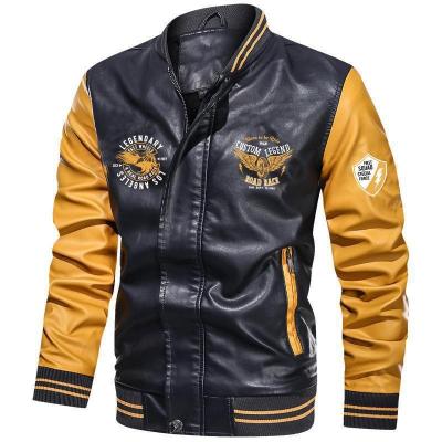 China New Design Windproof Style Casual Custom Leather Jackets Letterman Varsity Jackets For Men Leather Jacket for sale