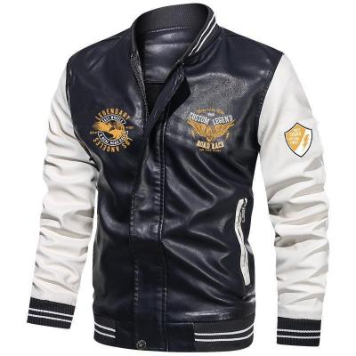 China Custom Windproof LOGO Sleeve Baseball Letterman Varsity Jacket For Men's Leather Jacket for sale