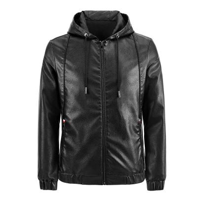 China Manufacturer Wholesale Waterproof Men's Motorcycle Hooded Jacket Casual Men's Leather Jacket for sale