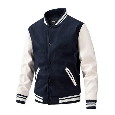 China Hot Sale Breathable Men Spring Autumn New Baseball Uniform Stand Collar Oversized Jacket Varsity Wool Jacket for sale