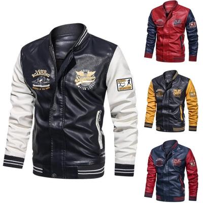 China Letterman Varsity Baseball Patch Embroidery Pu Fleece Jacket Mens Casual Letterman Jacket Windproof Jacket Mens Letterman Jacket for sale