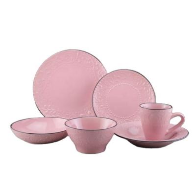 China Disposable Wholesale Tableware Sets Restaurant Stoneware Dinner Dishes Making For Family for sale