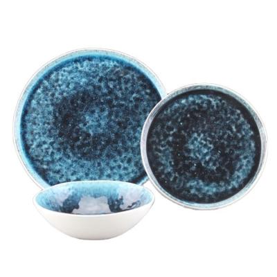 China OEM Sustainable Glazed Luxury Retro Design Stoneware Dishes Bowl Ceramic Dinner Sets Dinnerware For Party for sale