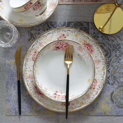 China Restaurant Dinnerware GERRN DECAL PORCELAIN Dinner Set Rustic Reactive Color Ceramic Dinnerware Set for sale