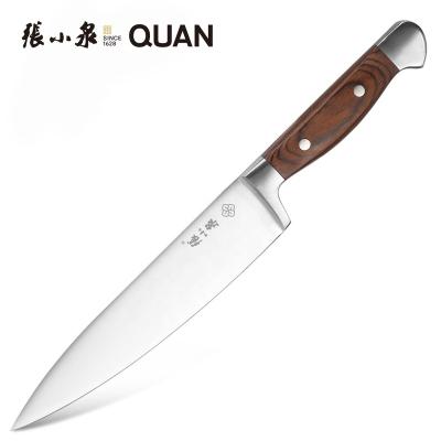 China Sustainable OEM Double Bolster Knife 8 Inch Chef Knife With Pakka Wood Handle Kitchen Chef Knife for sale