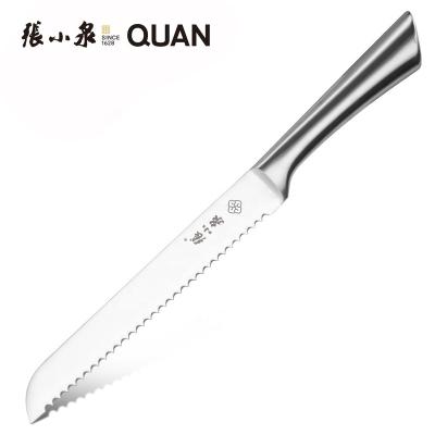 China Factory price 3cr13 8 inch stainless steel viable serrated bread knife with hollow handle for sale