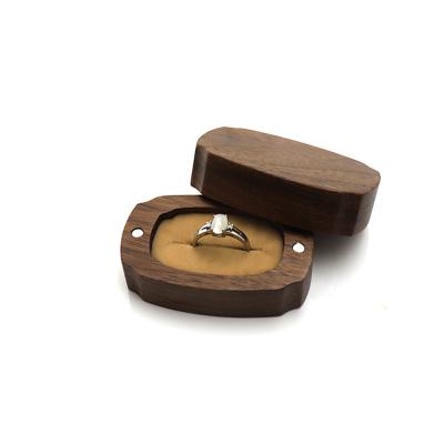 China Customized Customized Casual Wooden Wedding Ring Boxes With Gift Jewelry Small Black Packaging Set For Jewelry Earrings for sale