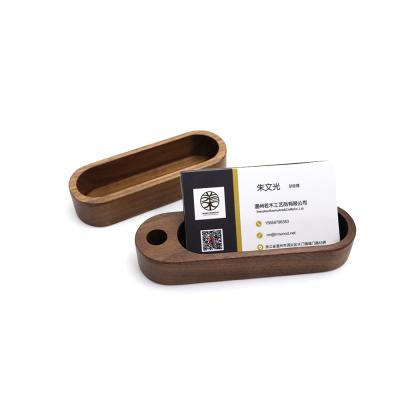 China Fashion Wooden Storage Box Office Desk Ornaments Creative Minimalist Card Case Business Card Holder Wooden Box OEM/ODM for sale