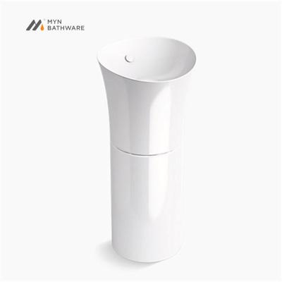 China Unique Design K-20701 Modern Ceramic Pedestal Bathroom Basin Thin-Edged Sink for sale