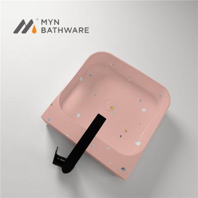 China Unique Hot Sale Design Hotel Bathroom Color Solid Outdoor Terrazzo Hand Wash Basins for sale