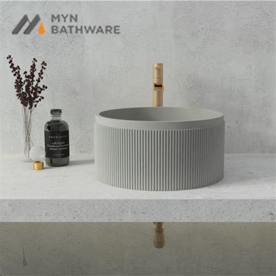 China Unique Design New Fashion Concrete Sink Toilet Solid Colors Outdoor Terrazzo Basin for sale