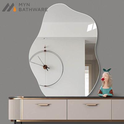 China New Minimalist Irregular Shape Bathroom Dressing Mirror Wall Vanity Lighted Mirror With Lights for sale