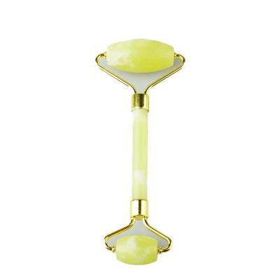 China Wrinkle Remover 100% Natural Jade Roll Facial Roller Massager High Quality Lemon Jade Push Gem Massage Tools for sale