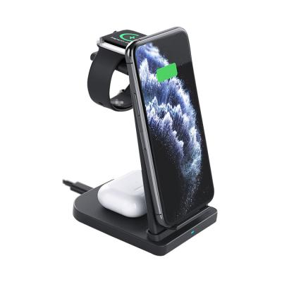 China Universal Smart Watch OEM 10W Charger Pad 3In1 Fast Wireless Charging Stand Wireless Holder for sale