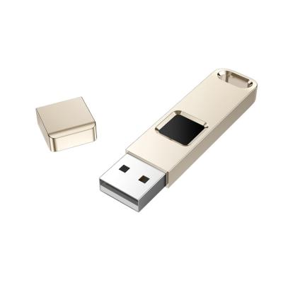 China Easiest And Most Security To Acess Your Matel Full Encrypted Usb Flash Drive 16Gb 32Gb 64Gb 128Gb Files 58*13.3*5.8Mm Capacitive Fingerprint Encryption for sale