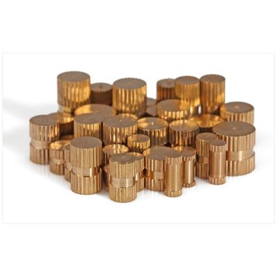 China Wholesale Brass Copper Nut Parts Single Pass Hole Copper Embedded Knurled Nuts for sale