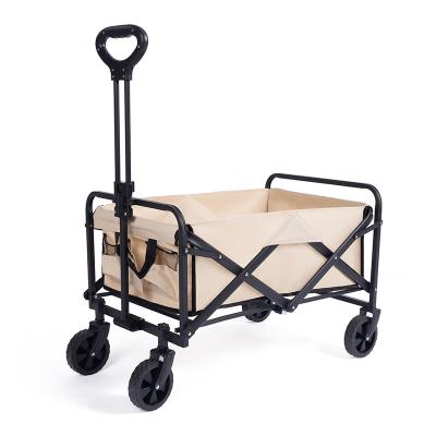 China Portable Small Steel Frame Dog Cart Oxford Cloth 80L Foldable Rubber Outdoor Universal Touring Wheel Off-Road Camp Car Bearing 100kg for sale