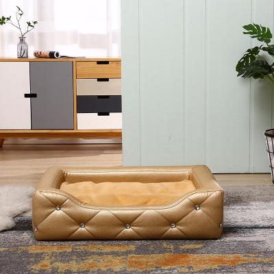 China Factory Wholesale High Quality Luxury Leather Pu Pet Beds Viable For Small Medium Large Dogs for sale