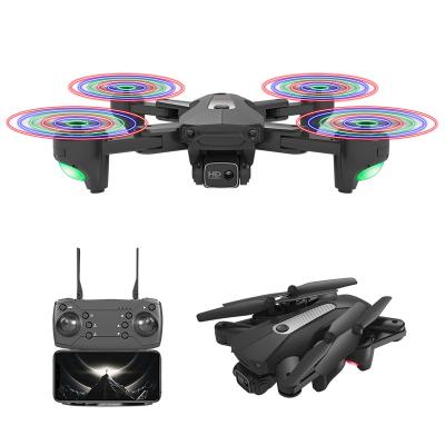 China Headless Mode KY608 LED Lights UAV Folding Optical Flow Setting Aircraft Aerial Photography Aircraft Remote Control Drone with 1800mah for sale