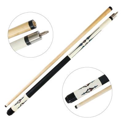 China Portable Maple Wood Snooker Pool Cue Wood Sticks 57 Inch Wrap Snooker Chamber Bar Leather Pool Cue for sale