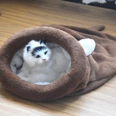 China New Arrival Winter Breathable Warm Nest Partially Enclosed Cat Pet House Bed Sleeping Bag For Cats Cage for sale