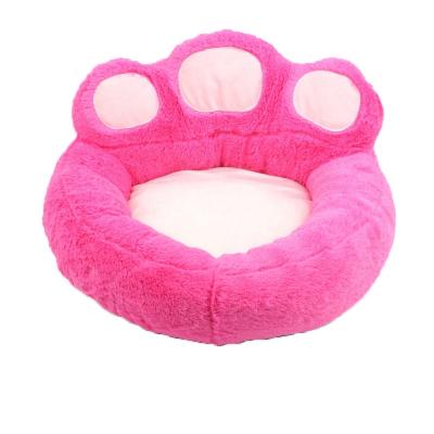 China Paw Shape Dog Bed Round Material Fashionable Dog Cat Pet Bed Whosale Luxury Viable Corduroy Pet Bed Cat Pet Bed for sale