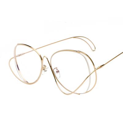 China 2020 Fashion Luxury Odd Decoration Metal Clear Lens OEM ODM ODM Oversized Glasses 8029 8029 for sale