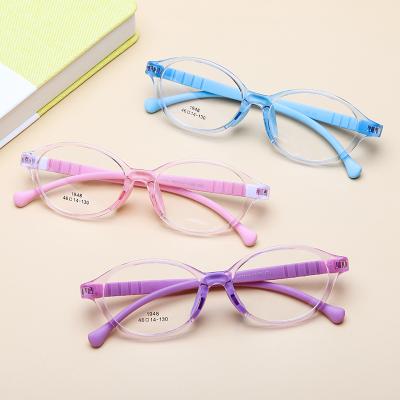 China 1948 Children's Myopic Eyewear Small UV400 Anti Ray Silica Gel Flexible Silica Gel Frame Clear Fashion Blue Lens for sale