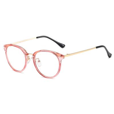 China For reading glasses 2021 anti ray TR90 fashion myopic metal blue sight clear glass student glasses 17602 for sale