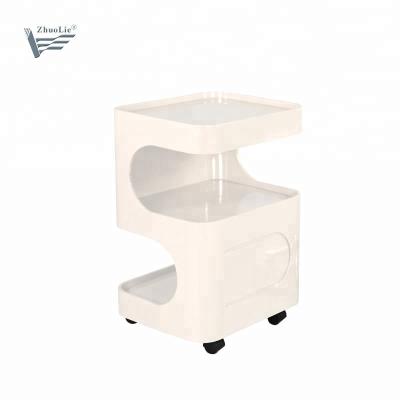 China Luxury Salon Furniture Wooden Barber Trolly Beauty Salon Solid Laptop Trolley with 3 Layers for Wholesale for sale