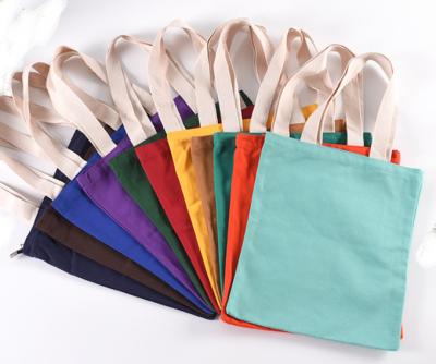 China Eco-friendly Colorful Customized Canvas Cotton Tote Bag Grocery Shopping Bag for sale