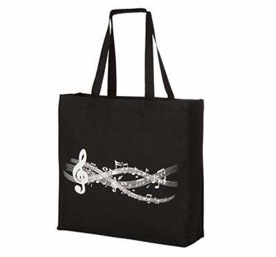 China Eco-Friendly Gusseted Grand Piano Canvas Music Tote Bag for sale