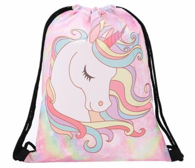 China Reusable Drwastring Cardboard Printing Drawstring Pouch , Enviornmently Polyester Backpack Bag for sale