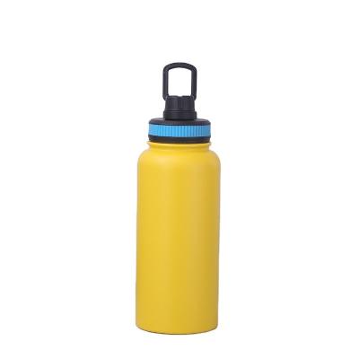 China Sustainable Flask Water Bottle With Silicone Sleeve And Rope 304 Stainless Steel Cup Sports Outdoor Portable Thermos Mug for sale