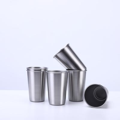 China Sustainable 500ml 16oz Single Wall Stainless Steel Pint Beer Tumbler Mugs Travel Coffee Mug Customized Logo Acceptable for sale