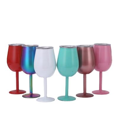 China Scandinavian Wholesale 500ml Customized Logo Colored Stainless Steel Red Wine Glasses for sale